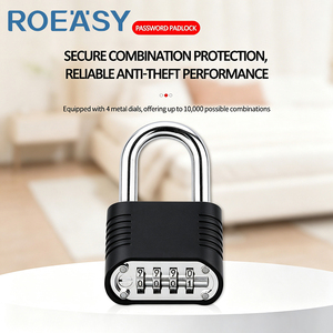 Lucchetto a Combinazione ROEASY in Lega di Zinco, Impermeabile e Antiruggine, Senza Chiave, con Codice a 4 Cifre per Armadietti, Valigie e Bagagli - Product Image 6