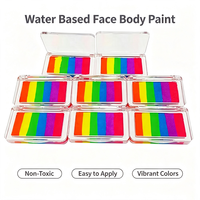 Palette de peinture corporelle et faciale pour enfants, silicone, UV, à base d'eau, multicolore, non toxique, lavable, avec logo personnalisé, marque privée, effet lumineux UV