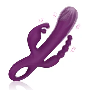 Adult Shop Wholesale Rabbit Vibrator Women Sex Toy with Anal Plug Silicone for Dildo Massager Masturbator