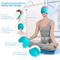 Vente chaude, largement utilisé, casque de soulagement des migraines General Medi HC600-BL, compresse chaude et froide, packs de gel réutilisables, 22X16CM/600G pour la douleur