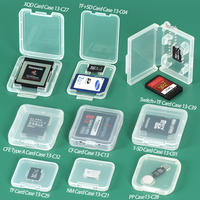 SUNSHING - Estuche de Almacenamiento para Tarjetas de Memoria 8 en 1, Plástico Transparente Estándar, para Tarjetas Micro SD, CF, TF, XD, XQD, SDHC, NM, con 12 Ranuras