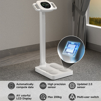 Báscula Digital de Grasa Corporal de 200 kg, Báscula Inteligente de Baño de Alta Precisión con Plataforma de Vidrio Templado, Báscula de Peso Corporal