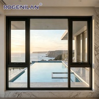 Fenêtre à auvent double vitrage sur mesure Rogenilan, étanche aux intempéries, en verre trempé, pour l'extérieur, fenêtres sur mesure pour les maisons