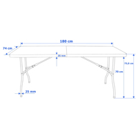 Table pliante moderne pour jardin extérieur, empilable, pour restaurant, en plastique HDPE blanc