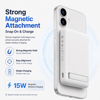 Batterie externe magnétique ultra-fine 10000mAh, chargeur portable, charge rapide 20W PD, batterie externe sans fil, batterie externe transparente
