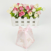 Neue Pyramide Hochzeits einladung Bevorzugung Verpackung Geschenk box Candy Cake Chocolate Food Verpackungs box mit Band