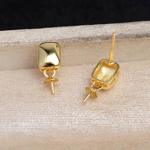 DIY Accessories for Pearl Jewelry S925 Silver Retro Chinese <b>Knot</b> Earnail Empty Tray Gold Plated Semi-Finished 8-12 <b>Earrings</b> - Product Image 3