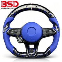 Accessoires de voiture pour Alfa Romeo Giulia Stelvio 2014-2020 Volant sport à fond plat chauffant en fibre de carbone avec affichage LED du régime moteur