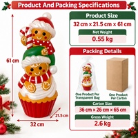 Fournisseur de décorations de fêtes en gros, produit garçon en pain d'épices moulé par soufflage, production stable et partenaire de services d'exportation mondiale