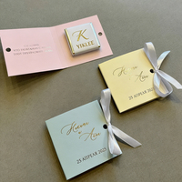 Tarjetas de Chocolate para Boda Impresas Personalizadas de Fábrica con Certificación FSC, Tarjetas de Invitación de Chocolate, Embalaje de Dulces, Tarjeta de Regalo con Cinta