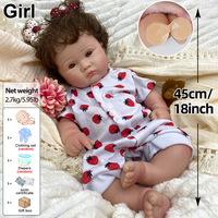Adorables poupées bébés réalistes de 18 pouces en silicone souple, avec cheveux bouclés implantés à la main, jouets de naissance tendance