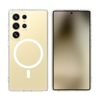 Étui de téléphone transparent magnétique en TPU+PC pour S25 Ultra 5G & S24, anti-chute et durable