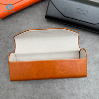 Étui à lunettes vintage en cuir PU, personnalisable avec logo, boîte de protection rigide pour lunettes, étui portable pour lunettes de soleil professionnel