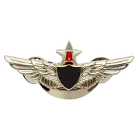 Insigne en métal doré avec logo personnalisé épinglette de revers épingle d'aile d'avion de vol plaquée émail
