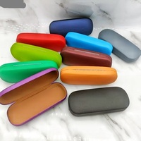 Étui à lunettes de soleil en cuir PU rigide, coloré, de qualité supérieure, avec logo personnalisé, chiffon de nettoyage, fermeture à pression unisexe.