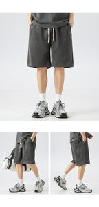 Pantalones cortos de gimnasio personalizados para correr, estampado de tela de poliéster, ropa informal estilo Hip Hop, pantalones cortos lisos para deportes de ocio al aire libre para hombres - Product Image 2