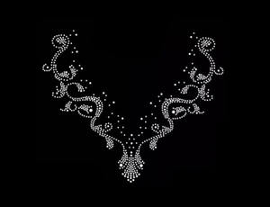 Presse à chaud fer à repasser sur le col décolleté Motif AB cristal strass motif Hot Fix modèle de transfert <span class=keywords><strong>pour</strong></span> col de t-shirt - Product Image 3