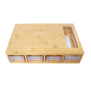 Tre thớt với container gỗ thớt với ngăn kéo tre thớt với container - Product Image 4