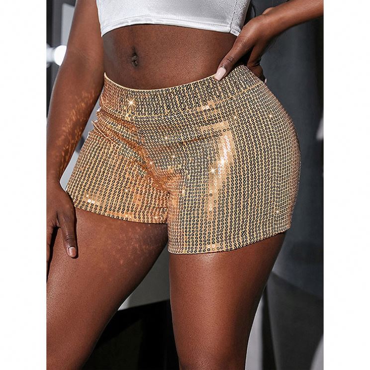 Cheap women's plus size sequin shorts Outlet Online