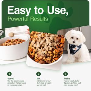 Suplemento <span class=keywords><strong>de</strong></span> Alimentos Superiores para <span class=keywords><strong>Perros</strong></span>, Polvo <span class=keywords><strong>de</strong></span> Vegetales para la Salud Dental, Longevidad, Articulaciones, Intestino, Alergias, Inmunidad, Piel y Pelaje - Product Image 2