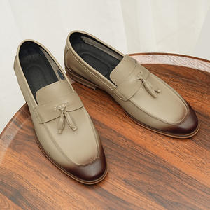 Chaussures décontractées montantes pour hommes, style rétro, en cuir pleine fleur, inspirées du kangourou japonais, mocassins de travail à bout carré, à lacets, rehaussées - Product Image 4