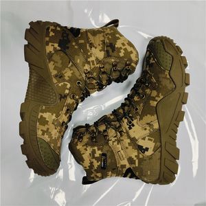 Bottes tactiques personnalisées DFA1206 AS33 en camouflage vert désert, marron et noir - Product Image 5