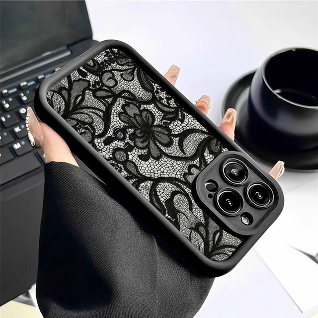 Fashion Lace Side Flower Print Ladder Lens Style Shockproof TPU Mobile Phone Cover Case for Samsung Galaxy A07 A17 A56 S26 Ultra