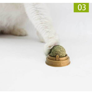 Bola de hierba gatera autoadhesiva anticaída giratoria, juguete de Limpieza de dientes resistente a la masticación para gatos, diversión para lamer - Product Image 6