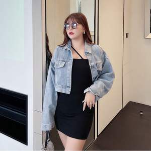 เดรสสายเดี่ยวสีดำทรงเอไลน์สำหรับผู้หญิงไซส์พลัส รุ่นใหม่ พร้อมผ่าข้าง เอวธรรมชาติ ผ้าฝ้ายสีพื้น N7977 - Product Image 3