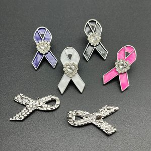 European Style <b>Ribbon</b> Brooch Crystal Rhinestone Zinc Alloy Unisex Gift Bowknot Fashion Pin - Product Image 2