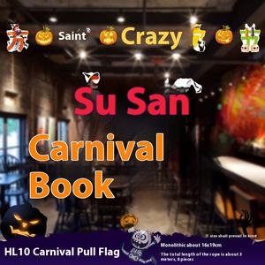 Venta al por mayor <span class=keywords><strong>de</strong></span> decoraciones para fiesta <span class=keywords><strong>de</strong></span> Halloween logotipo personalizado alfabeto Latte calabaza fantasma bruja tirar banderas números colgantes bolsa decoraciones - Product Image 4