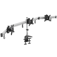 Support de bureau pour ordinateur de 13 à 32 pouces, support triple moniteur en aluminium avec compatibilité VESA 75*75/100*100 mm, noir