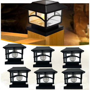 Solar Tungsten <b>Bulb</b> Pillar <b>Light</b> Waterproof <b>Outdoor</b> Garden Fence Lighting For Courtyard Gateposts Pastoral Scenery - Product Image 1
