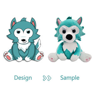 Peluche Personalizzato Ricamato Super Morbido <span class=keywords><strong>Lupo</strong></span> <span class=keywords><strong>Blu</strong></span>, Bambola Mascotte, Regalo per Bambini - Product Image 1