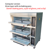 Guangzhou 3 niveles 6 bandejas cocina comercial horno eléctrico máquina de pan equipo horno pan pastel