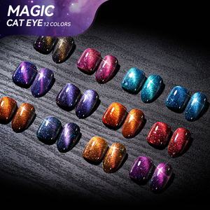 Collection de vernis à ongles gel effet œil de chat magique JTING, 12 couleurs très populaires, flacon de 15 ml, vernis à ongles gel effet œil de chat hautement réfléchissant - Product Image 1