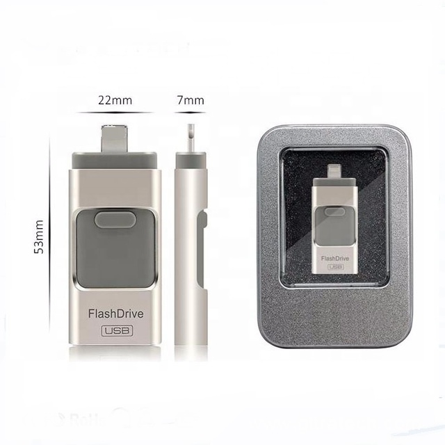 Wholesale Bulk 3-in-1 Metal Disposable OTG 3.0 USB Flash Drive Memory Stick 2GB to 512GB Compatible with iPhone and Android