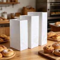 Sac en papier kraft biodégradable blanc 80-100 g/m² 6 lb, impression offset Flexiloop, taille et couleur personnalisables, emballage pour bougies et artisanat