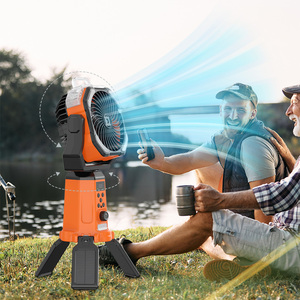 Mới nhất 20000mAh năng lượng mặt trời cắm trại ngoài trời fan hâm mộ Máy tính để bàn làm mát phun Fan đứng USB có thể sạc lại có thể thu vào cắm trại fan hâm mộ với sương mù - Product Image 4