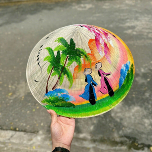 Hand Drawn Vietnam conical hat Palm <b>leaf</b> hat Non La Vietnam Vietnamese hat - Product Image 1