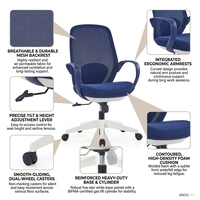 Mobilier de bureau confortable chaises de bureau à dossier moyen avec roues chaise en maille chaise de bureau en tissu à dossier