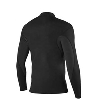 DIVESTAR jaket kain profesional pria, 2mm hitam ritsleting depan lengan panjang berselancar Wetsuit atas Super regang tahan air