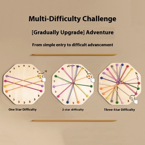 Wooden Board Game Logical Thinking Concentration Exercise Untie Rope Big Battle Interactive Parent-Child Challenge For Unisex - Product Image 3