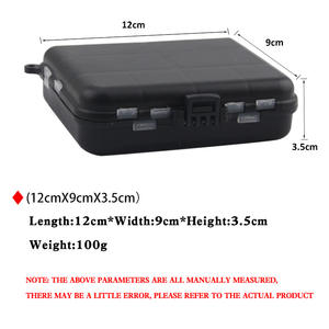 Caja de aparejos de pesca de plástico de doble capa, 12x10,3 cm, con compartimento para anzuelos, anillos, cucharas, accesorios de almacenamiento, color negro - Product Image 4