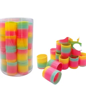 Nieuwe Aankomst Plastic Magic Lente Slinkys Speelgoed Regenboog Neon Plastic Lente Speelgoed Kids Regenboog Lente Speelgoed