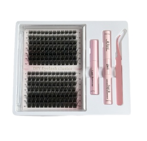 Ciglia Finte a Ciuffetti Individuali DIY 0.07mm <span class=keywords><strong>D</strong></span> Curl, Lunghezza 9-16mm, 14 File, Spesse e Voluminose, Etichetta Privata, Vendita all'Ingrosso - Product Image 5