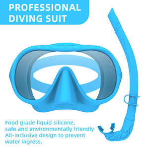 <span class=keywords><strong>Gafas</strong></span> de esnórquel ligeras con logotipo personalizado, máscara de buceo antivaho <span class=keywords><strong>y</strong></span> <span class=keywords><strong>tubo</strong></span> de respiración de silicona suave para esnórquel - Product Image 4