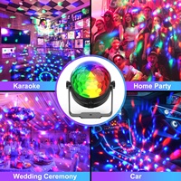 Lumières de fête LED 3W, stroboscope, boule de cristal, lumière RGB activée par le son, éclairage de danse pour décorations, bar, discothèque avec télécommande