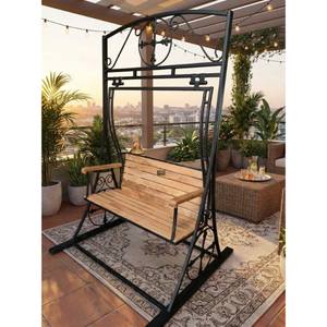 <b>Outdoor</b> Balcony Iron <b>Swing</b> With High Backrest Providing Comfort Relaxation And Support For Long Sitting Hours Always - Product Image 3