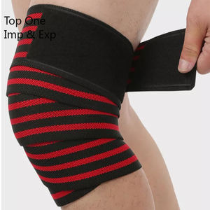Top One Logo personnalisé Adulte Gym Sports Doux Élastique Respirant Powerlifting Genou Wraps Sangles - Product Image 1